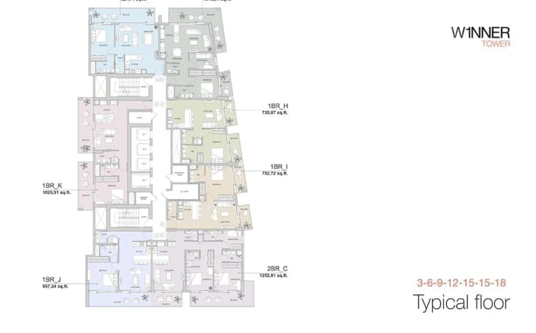W1NNER Tower Typical Floor Plan – 2