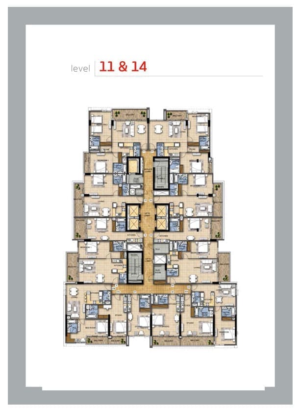 Avanti Apartments Level 11 & 14 Floor Plan