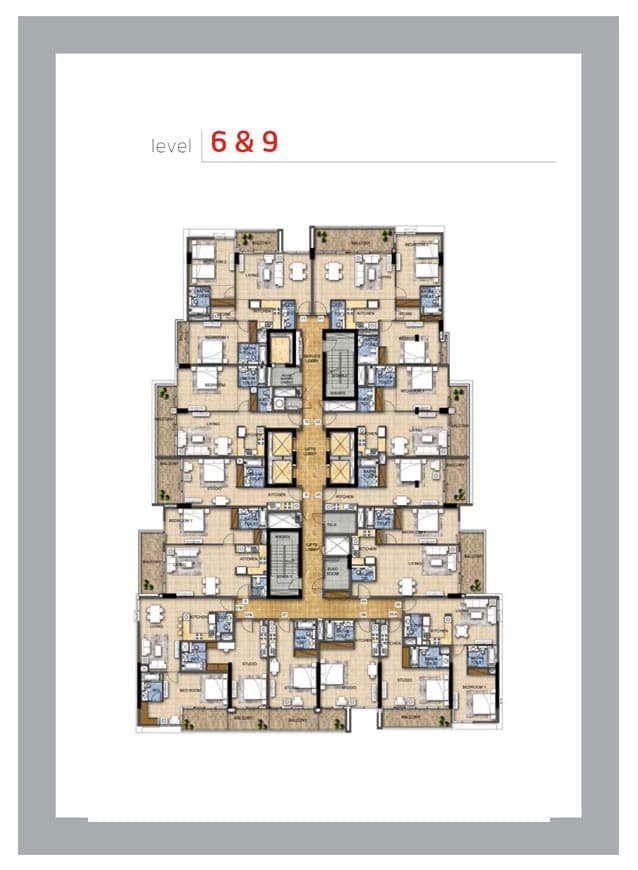 Avanti Apartments Level 6 & 9 Floor Plan