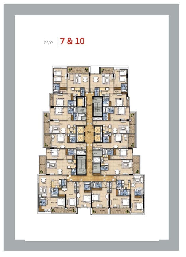 Avanti Apartments Level 7 & 10 Floor Plan