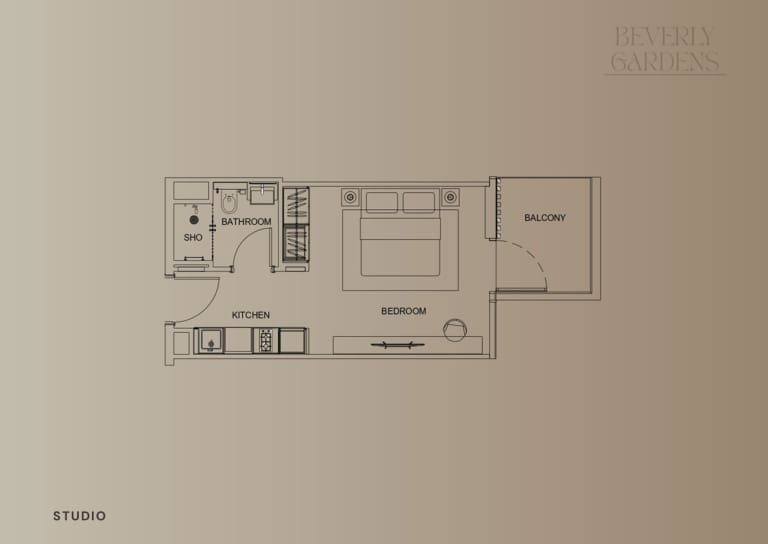 Beverly Gardens Studio Apartment Floor Plan