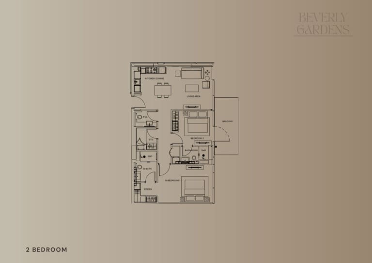 Beverly Gardens 2 Bedroom Apartment Floor Plan