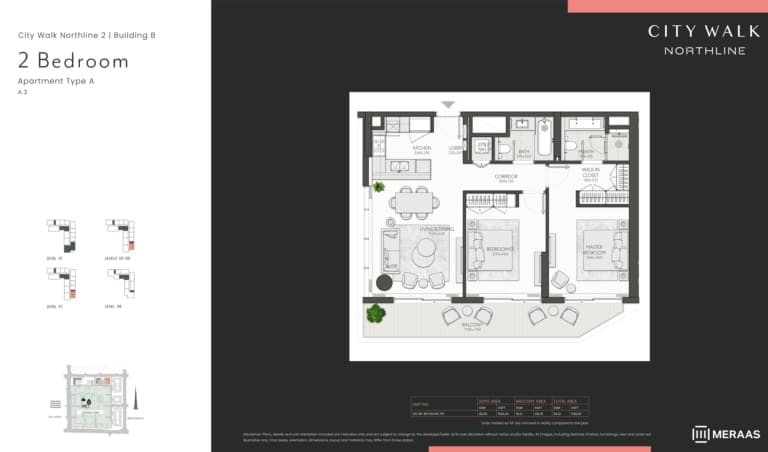 City Walk Northline 2 – 2 Bedroom Apartment Type A.3 Floor Plan