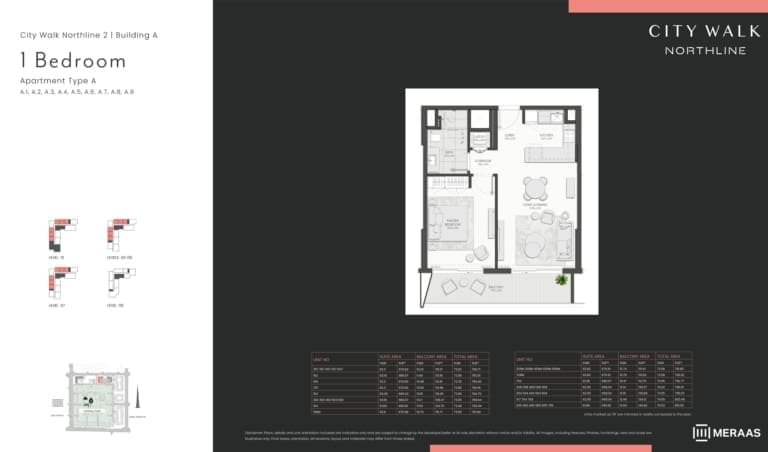City Walk Northline 2 – 1 Bedroom Apartment Type A Floor Plan