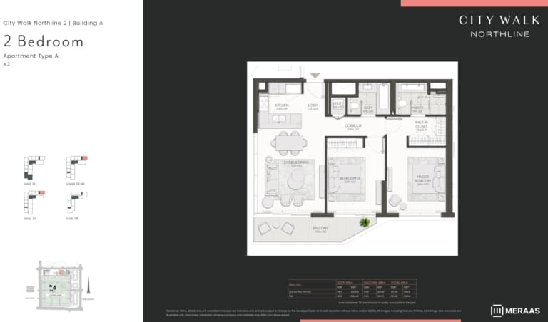 City Walk Northline 2 – 2 Bedroom Apartment Type A.2 Floor Plan