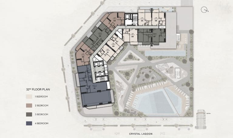 Claydon House 32nd Floor Plan