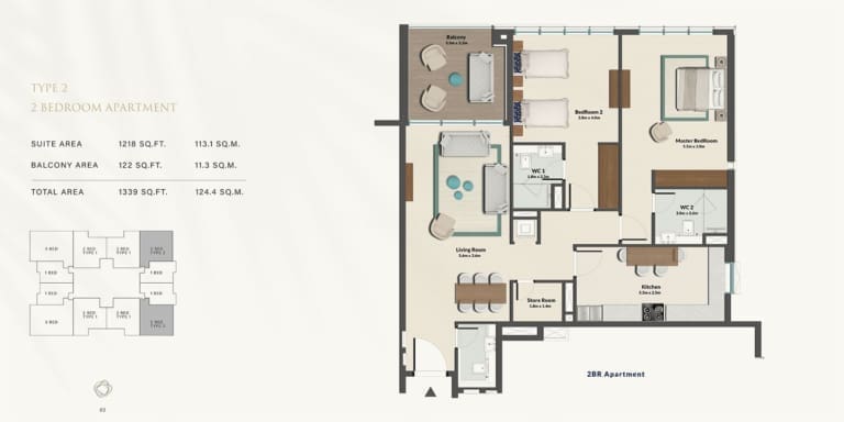 Cresswell Residences 2 Bedroom Apartment Type 2 Floor Plan