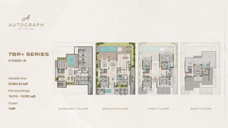 Damac Autograph 7 Bedroom + Series Type V1100-A Floor Plan