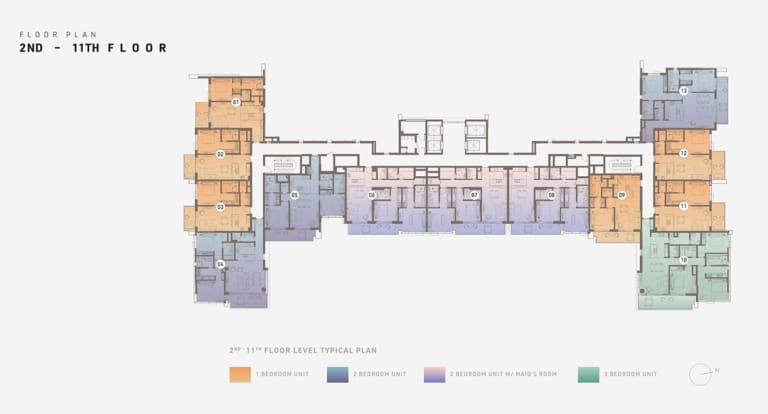 Ellington House 2 to 11 Floor Plan