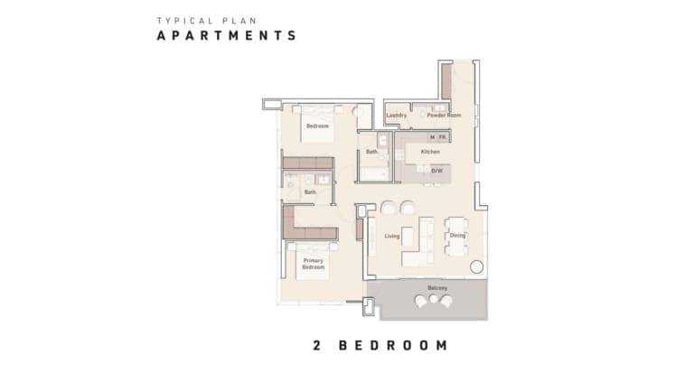 Ellington House 2 Bedroom Apartment Floor Plan