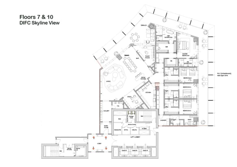 Four Seasons Private Residences 7th & 10th DIFC Skyline -1 Floor Plans