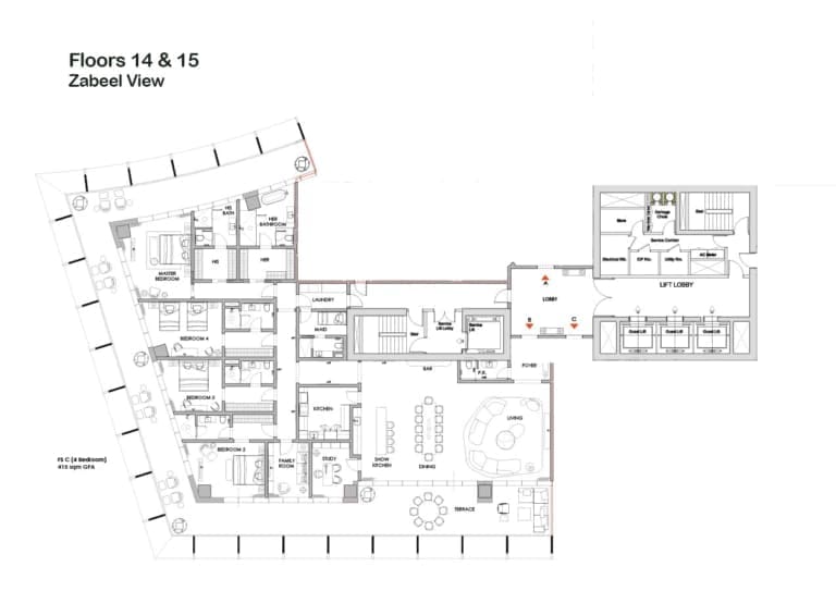 Four Seasons Private Residences 14th & 15th Zabeel View -1 Floor Plans