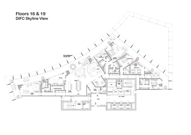 Four Seasons Private Residences 16th & 19th DIFC Skyline Floor Plans