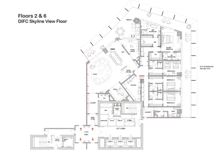 Four Seasons Private Residences 2nd & 6th DIFC Skyline Floor Plans