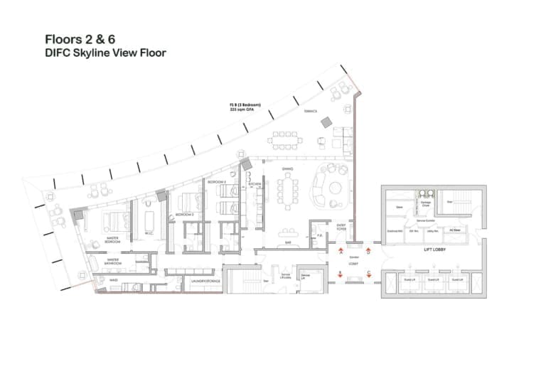Four Seasons Private Residences 2nd & 6th DIFC Skyline -1 Floor Plans