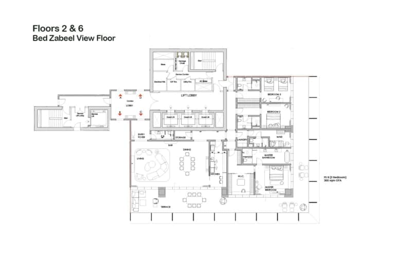 Four Seasons Private Residences 2nd & 6th Zabeel View Floor Plans