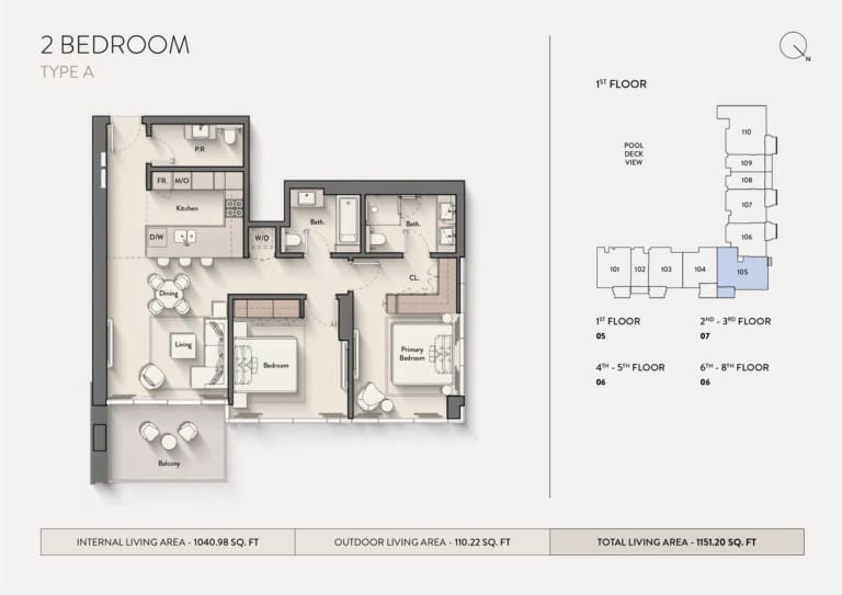 Hillmont Residences 2 Bedroom Apartment Type A Floor Plan