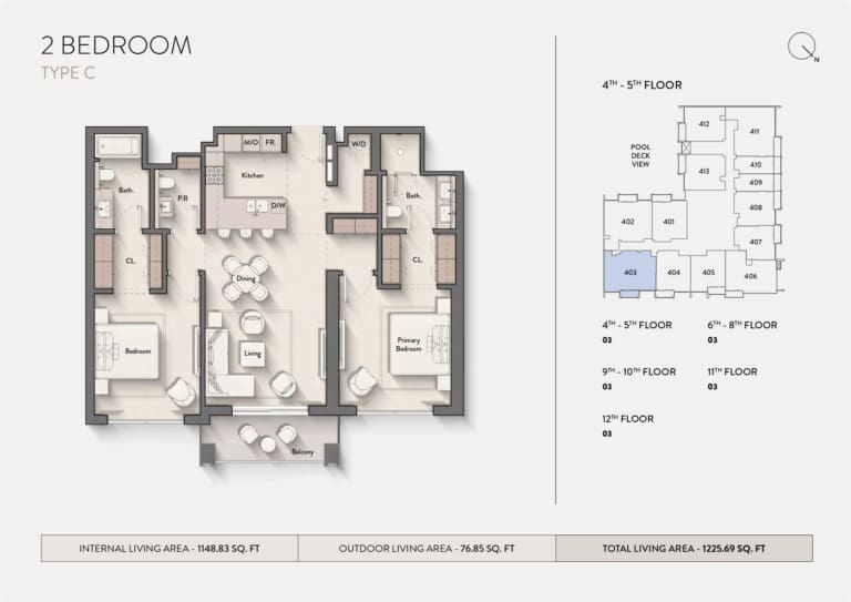 Hillmont Residences 2 Bedroom Apartment Type C Floor Plan
