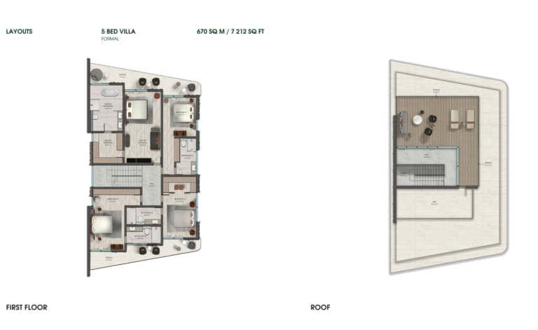 Mira Villas First & Roof -2 Floor Plans
