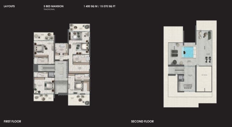 Mira Villas First & Second -2 Floor Plans