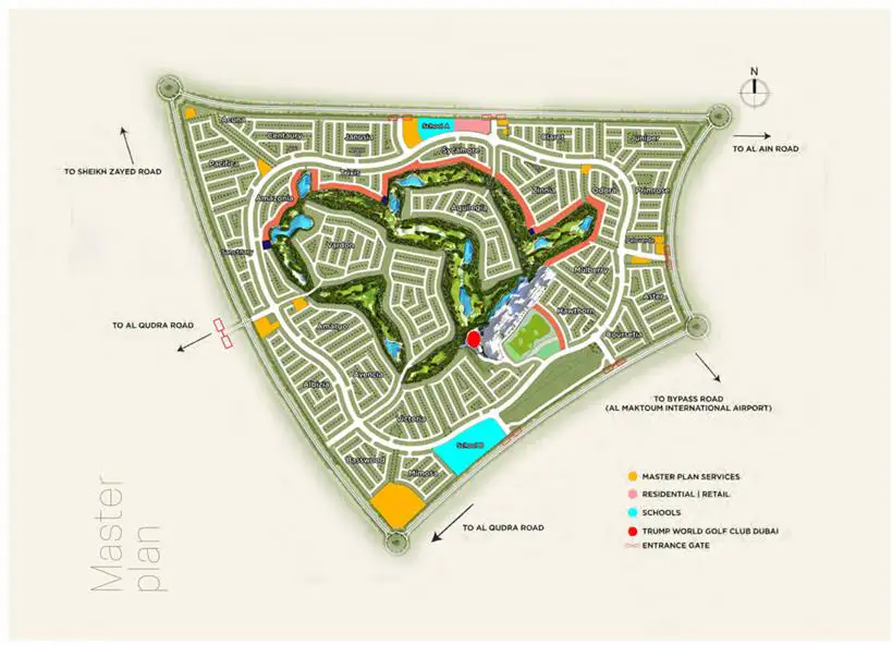 Damac Aknan Villas Master Plan at Damac Hills 2