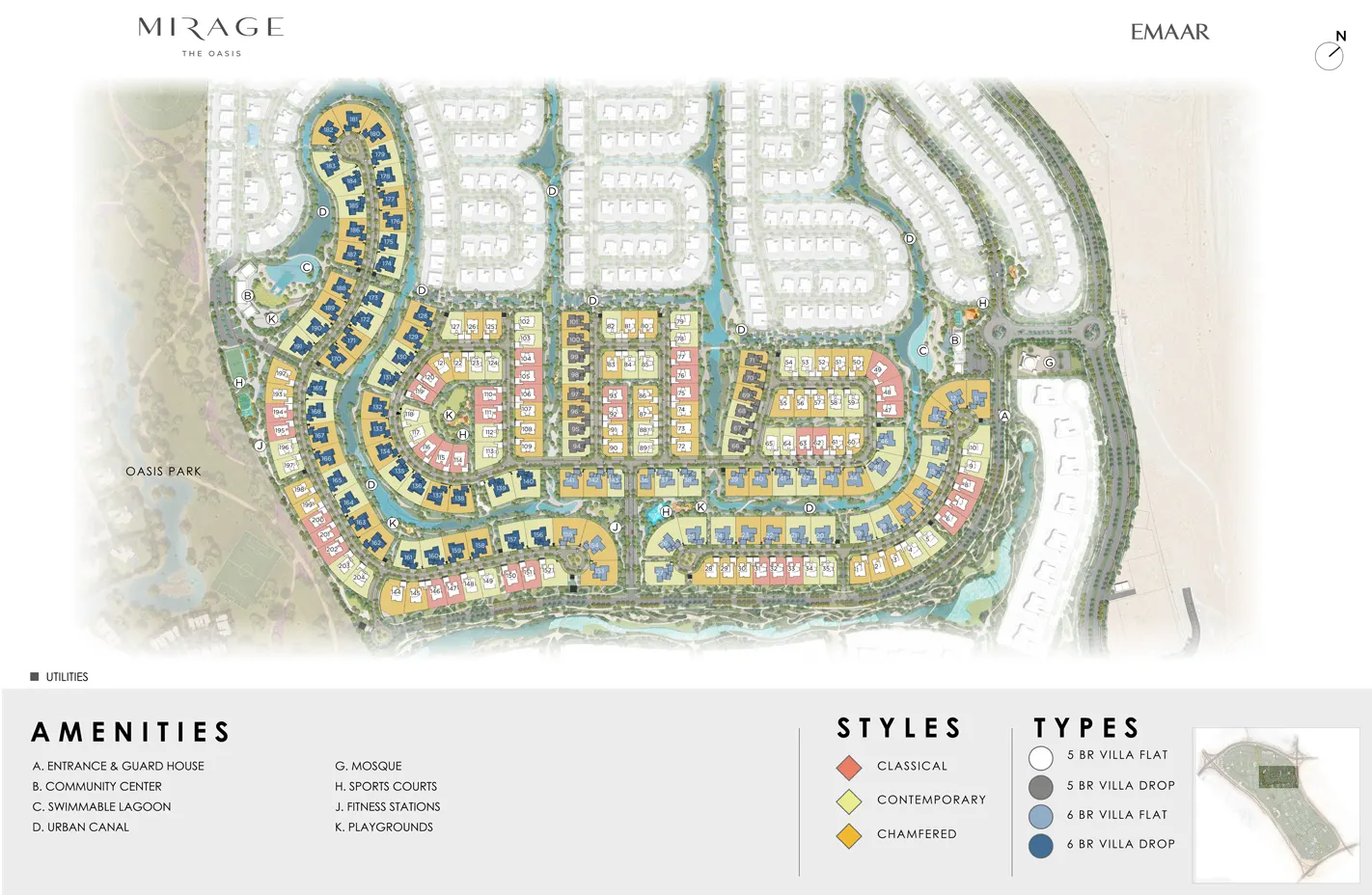 Mirage The Oasis by Emaar Master Plan