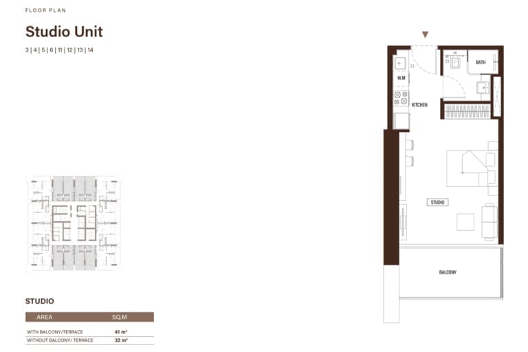 Binghatti Apex Studio Apartment Floor Plan