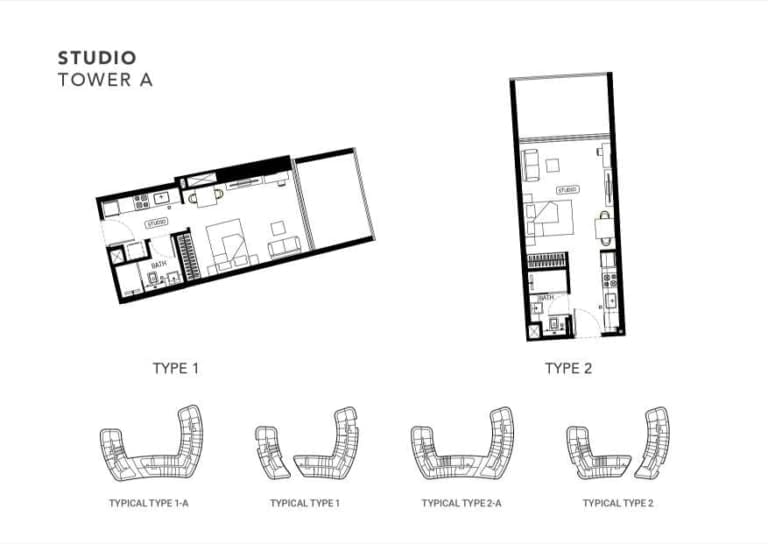 Binghatti Hills Tower A Studio Apartment Floor Plan