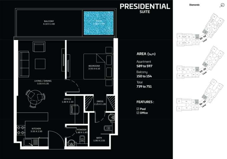 Diamondz by Danube Presidential Suite Floor Plan