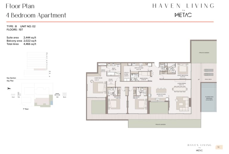 Haven Living by Metac 4 Bedroom Apartment Type B Floor Plan