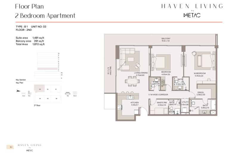 Haven Living by Metac 2 Bedroom Duplex Type B1 Floor Plan