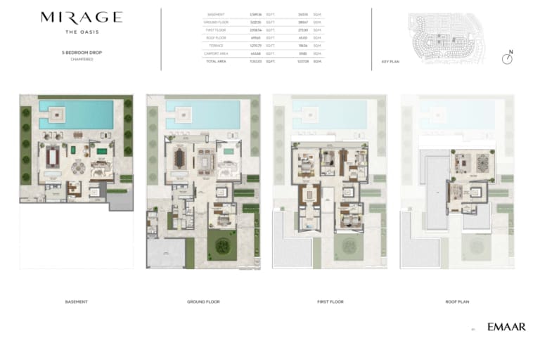Mirage The Oasis 5 Bedroom Drop Chamfered Floor Plan