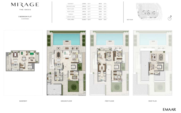 Mirage The Oasis 5 Bedroom Flat Chamfered Floor Plan