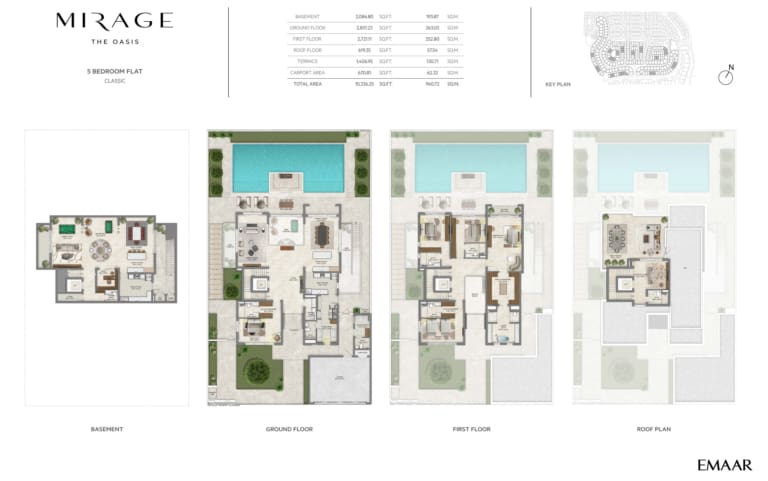 Mirage The Oasis 5 Bedroom Flat Classic Floor Plan