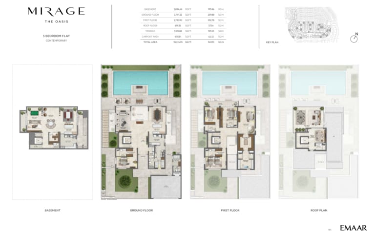Mirage The Oasis 5 Bedroom Flat Contemporary Floor Plan