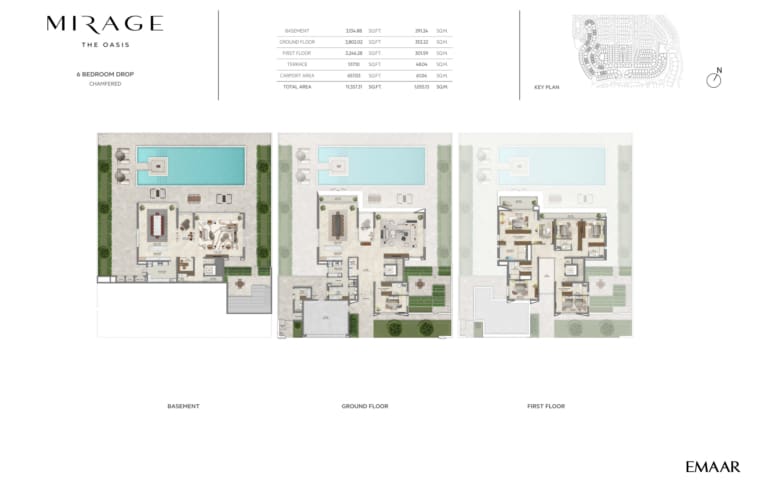Mirage The Oasis 6 Bedroom Drop Chamfered Floor Plan