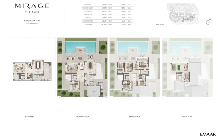 Mirage The Oasis 6 Bedroom Flat Contemporary Floor Plan