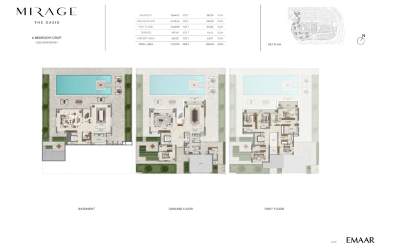 Mirage The Oasis 6 Bedroom Drop Contemporary Floor Plan