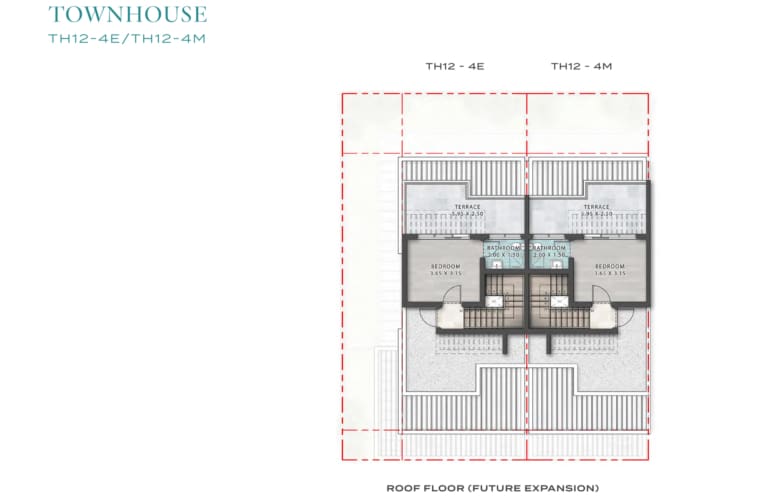 Natura by Damac Townhouse Type TH-12-4E / TH12-4M-1 Floor Plan