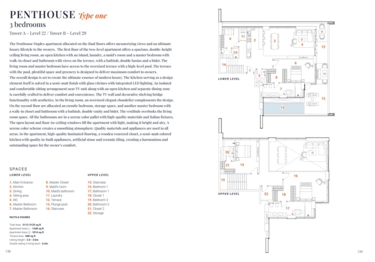 The Orchard Place 3 Bedroom Penthouse Type 1 Floor Plan