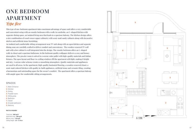 The Orchard Place 1 Bedroom Apartment Type 5 Floor Plan