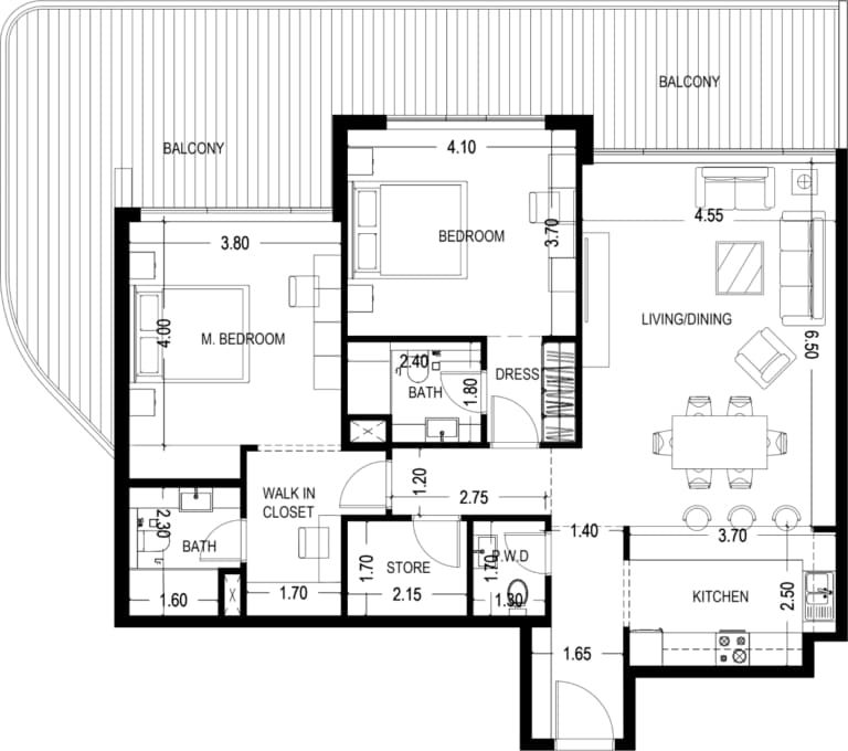 Urban Life Residences 1 Bedroom Apartment Type 1 Floor Plan