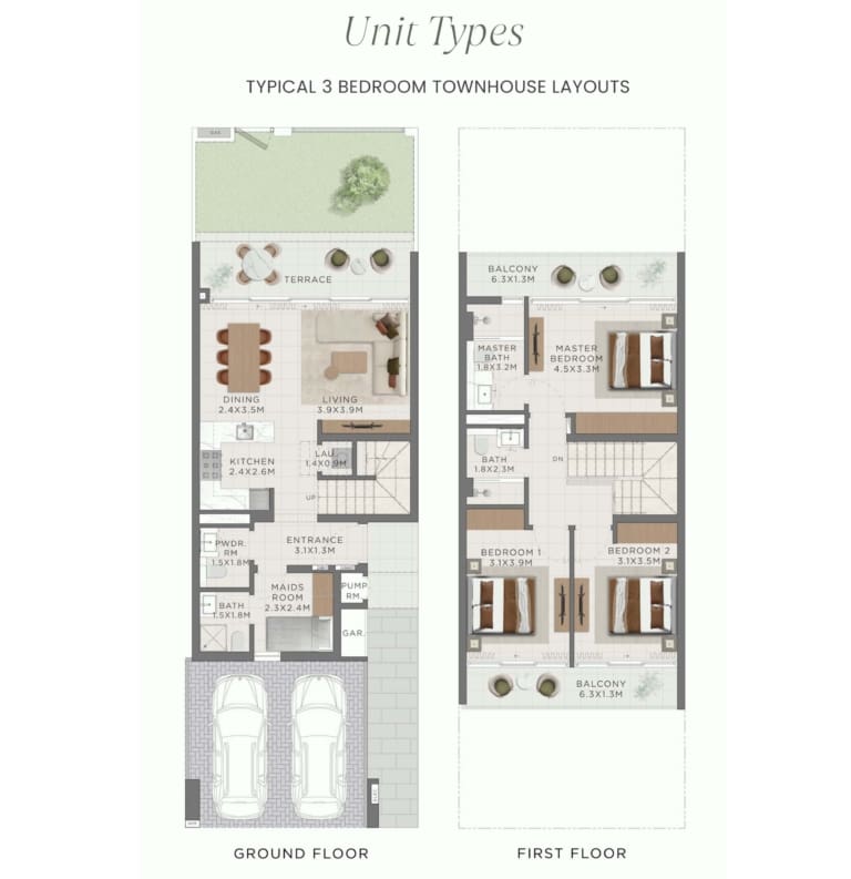 The Heights Country Club & Wellness 3 Bedroom Townhouse Floor Plan