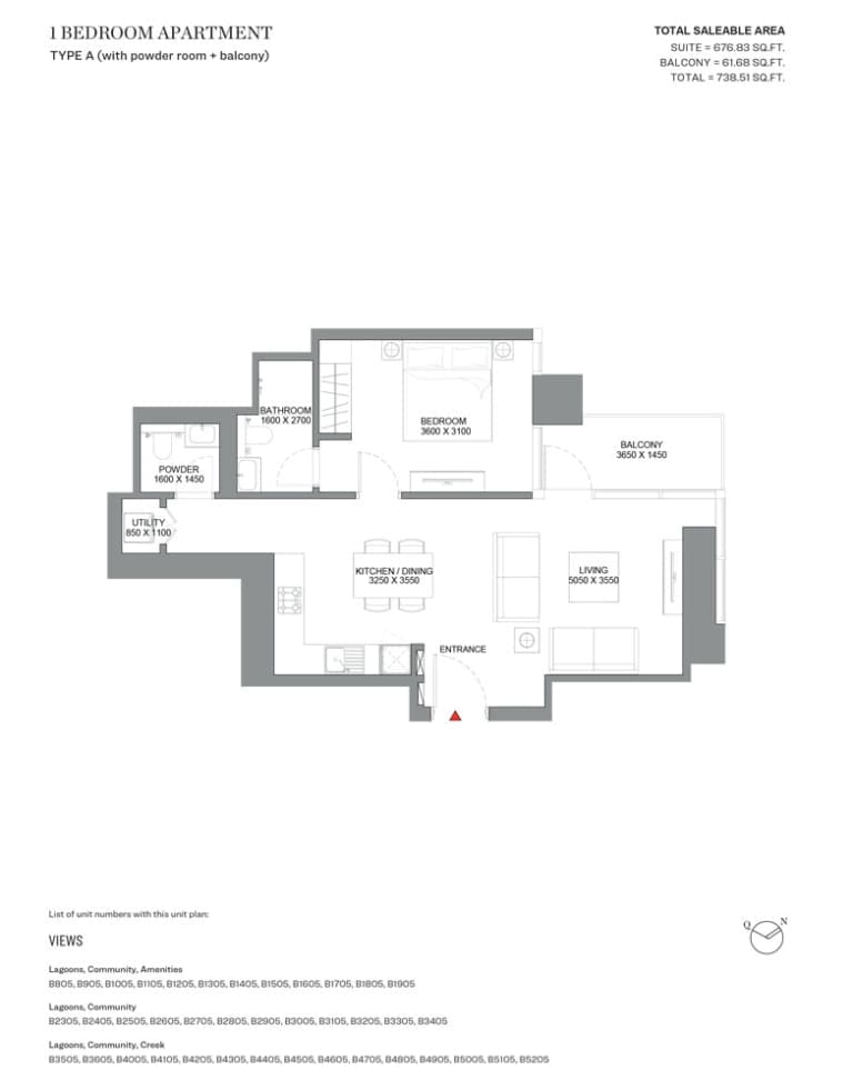 Skyscape Avenue 1 Bedroom Apartment Type A Floor Plan