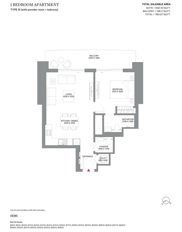 Skyscape Avenue 1 Bedroom Apartment Type B Floor Plan