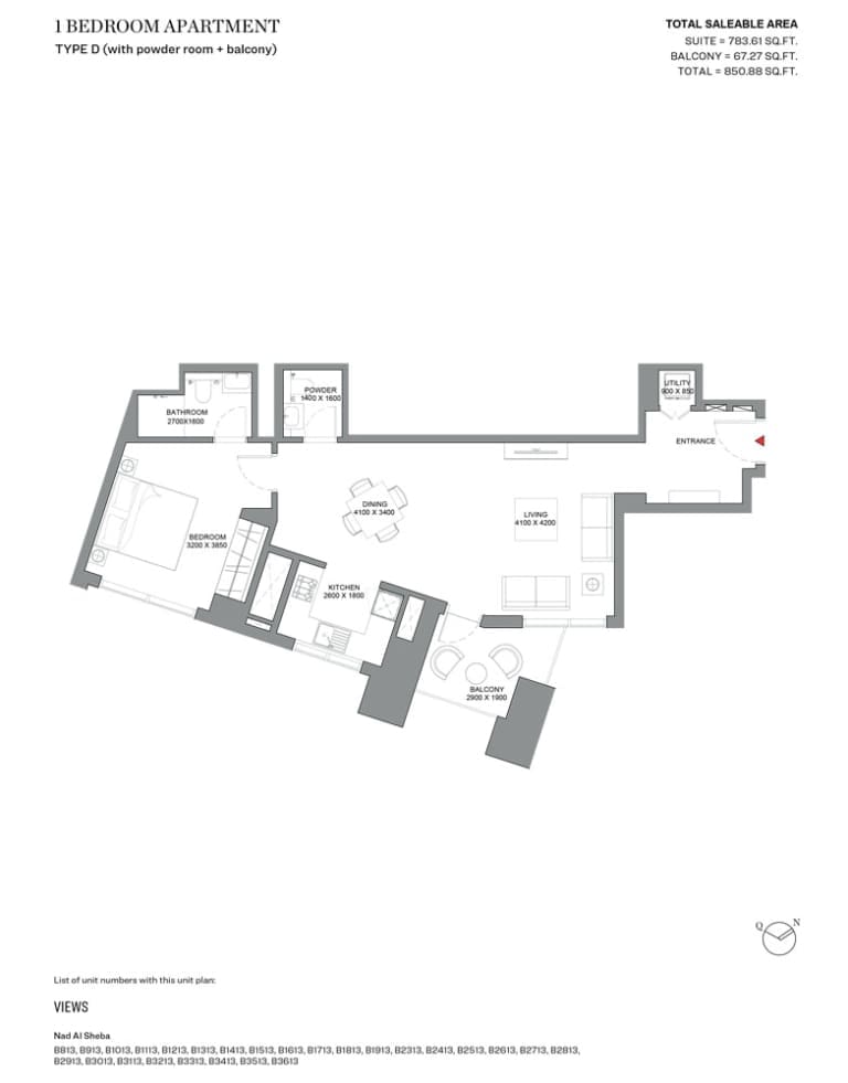 Skyscape Avenue 1 Bedroom Apartment Type D Floor Plan