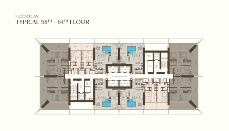Binghatti One 58th – 64th Floor Plan