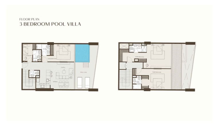 Binghatti One 3 Bedroom Pool Villa Floor Plan