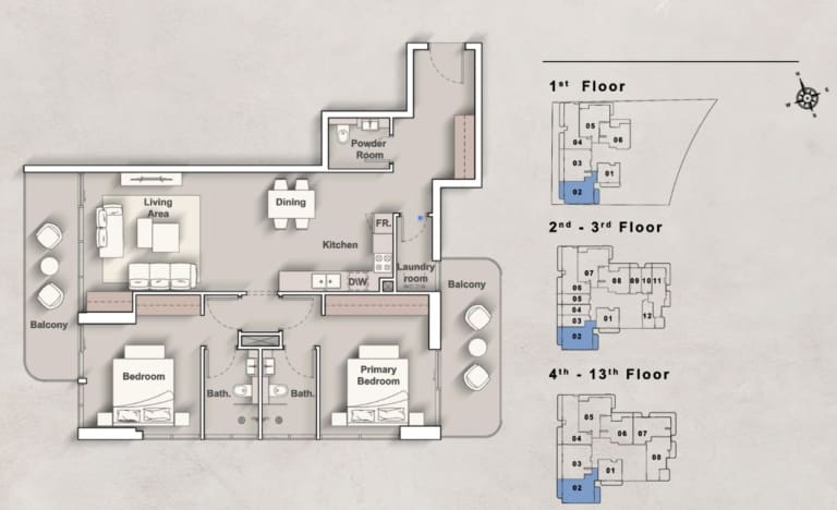 Iraz Creek View 2 Bedroom Type A Floor Plan
