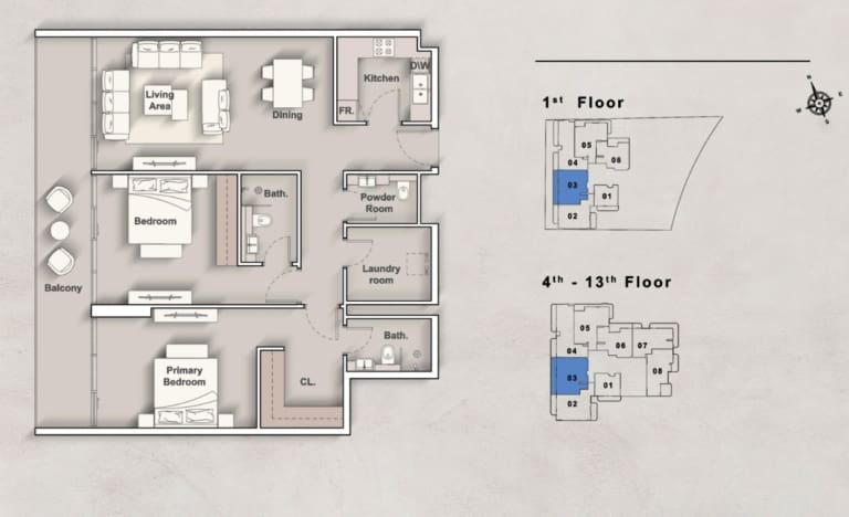 Iraz Creek View 2 Bedroom Type B Floor Plan
